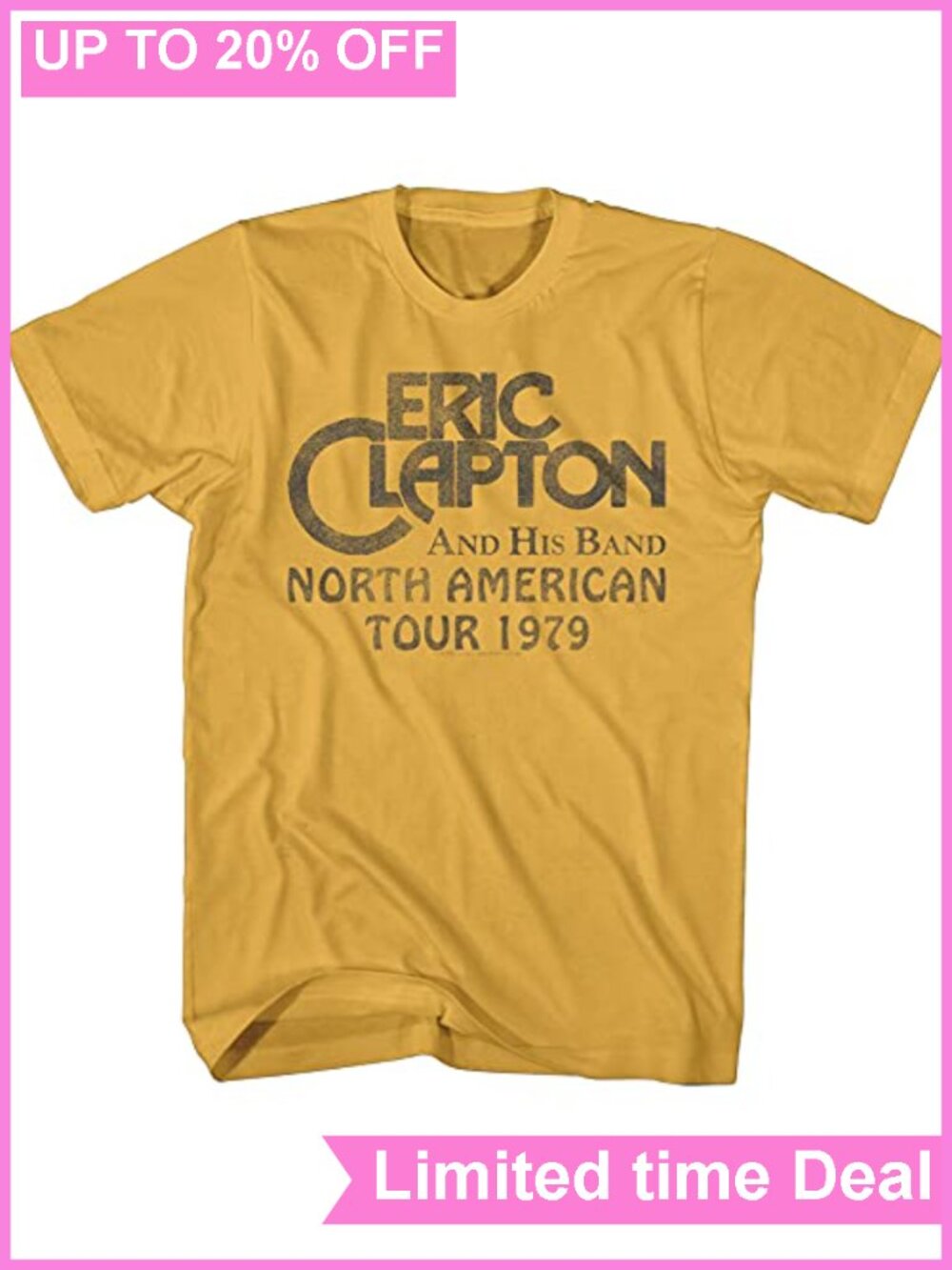 Eric Clapton 1979 Tour Band T-Shirt Crew Neck Graphic Tee